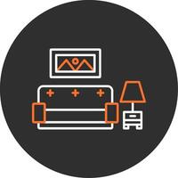 Living Room Blue Filled Icon vector