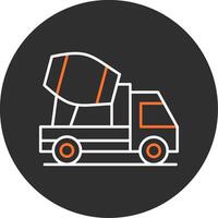 Concrete Mixer Blue Filled Icon vector