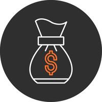 Money bag Blue Filled Icon vector