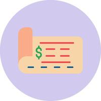 icono de vector de cheque bancario