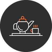 Teapot Blue Filled Icon vector