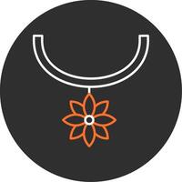 flor collar azul lleno icono vector