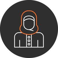 Islamic Woman Blue Filled Icon vector