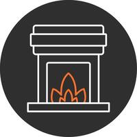 Fireplace Blue Filled Icon vector