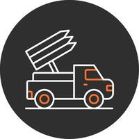 Missile Truck Blue Filled Icon vector