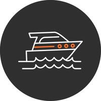 Speed Boat Blue Filled Icon vector