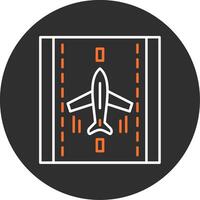 Landing Airplane Blue Filled Icon vector