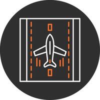 Landing Airplane Blue Filled Icon vector