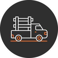 Pickup Truck Blue Filled Icon vector