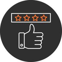 Positive Review Blue Filled Icon vector
