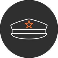 militar sombrero azul lleno icono vector