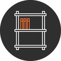 Book Shelves Blue Filled Icon vector