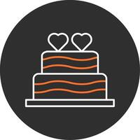 Wedding Cake Blue Filled Icon vector