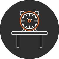 mesa reloj azul lleno icono vector