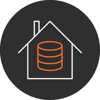 Data House Blue Filled Icon vector