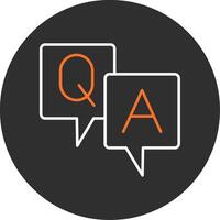 Question And Answer Blue Filled Icon vector