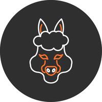 alpaca azul lleno icono vector