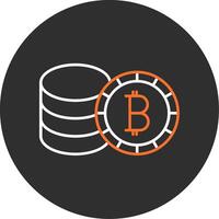 Bitcoin Blue Filled Icon vector