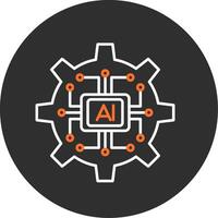 Artificial Intelligence Blue Filled Icon vector