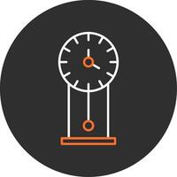 Vintage Clock Blue Filled Icon vector