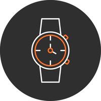 reloj azul lleno icono vector