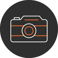 Photo Camera Blue Filled Icon vector