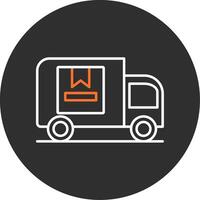 Delivery Truck Blue Filled Icon vector