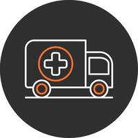 Ambulance Blue Filled Icon vector