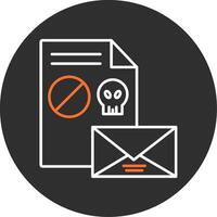 correo no deseado azul lleno icono vector