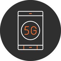 5g Blue Filled Icon vector