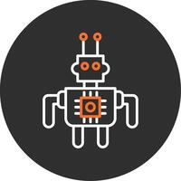 robot azul lleno icono vector