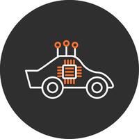 Autonomous Car Blue Filled Icon vector