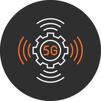 5g azul lleno icono vector