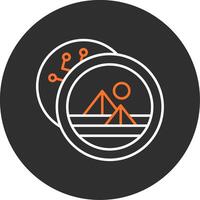 Decentraland Blue Filled Icon vector