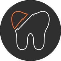 Broken Tooth Blue Filled Icon vector