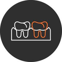 gingivitis azul lleno icono vector