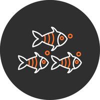 pescado azul lleno icono vector