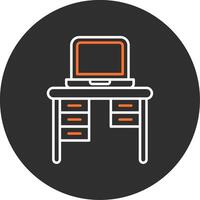 Office Desk Blue Filled Icon vector