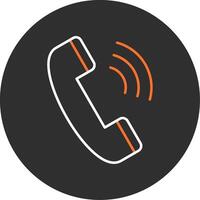 Phone Call Blue Filled Icon vector