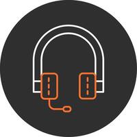 Headphones Blue Filled Icon vector