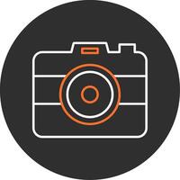 Photo Camera Blue Filled Icon vector