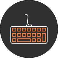 teclado azul lleno icono vector