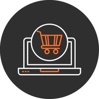 Shopping Online Blue Filled Icon vector