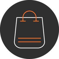 compras bolso azul lleno icono vector