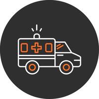 Ambulance Blue Filled Icon vector