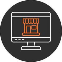 Online Shopping Blue Filled Icon vector