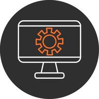 Monitor Screen Blue Filled Icon vector