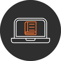 Online Learning Blue Filled Icon vector