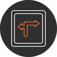 Turn Direction Blue Filled Icon vector