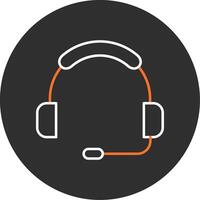 Headset Blue Filled Icon vector